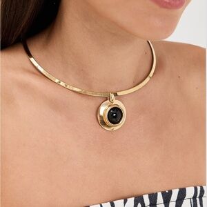 Brand New Jennifer Behr Gold Necklace with Black Pendant